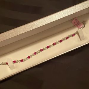 Sterling Silver and Ruby Bracelet
